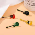 Guitar Enamel Pins Flat Lay Guitar Enamel Pins Flat Lay