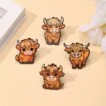 Highland Cow Enamel Pin Set Display Highland Cow Enamel Pin Set Display