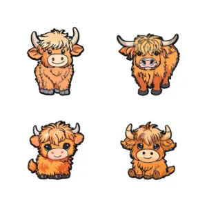 Cute Highland Cow Enamel Pin Set - 4 Kawaii Animal Lapel Badges Cute Highland Cow Enamel Pin Set 4 Kawaii Animal Lapel Badges