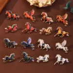 Horse Enamel Pin Close-Up Horse Enamel Pin Close Up