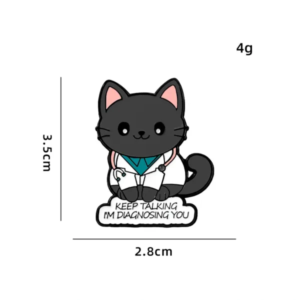 Keep Talking Cat Doctor Enamel Pin Keep Talking Cat Doctor Enamel Pin
