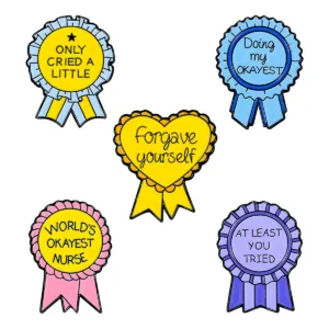 Motivational Enamel Pin Set Award Ribbon Quote Pin Motivational Enamel Pin Set Award Ribbon Quote Pin