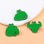 Muscle Frog Pins on White and Orange Background