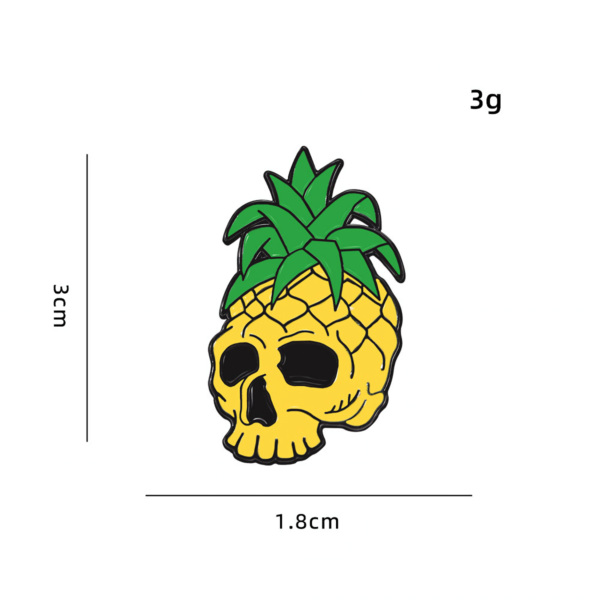 Pineapple Skull Enamel Pin