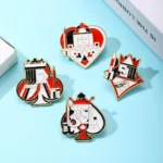 Playing Card Enamel Pins Flat Lay Playing Card Enamel Pins Flat Lay