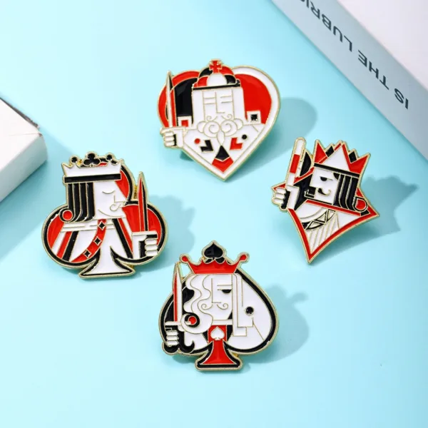 Playing Card Enamel Pins Flat Lay Playing Card Enamel Pins Flat Lay