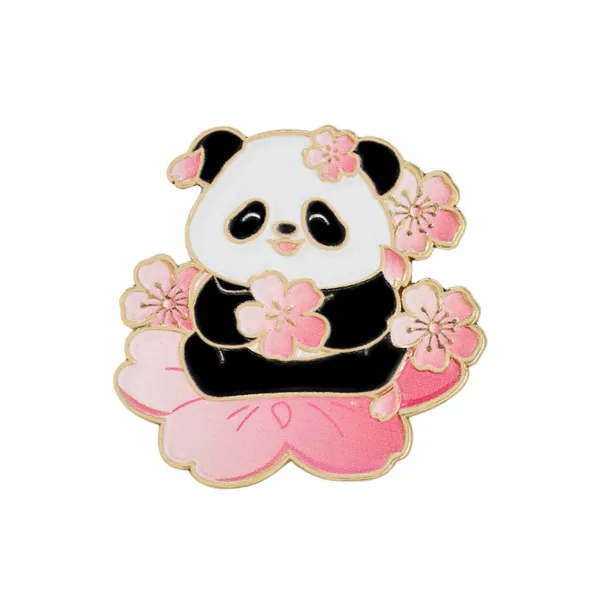 Sakura Panda Enamel Pin Sakura Flower Design