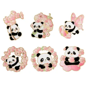 Sakura Panda Enamel Pin Set Main Display