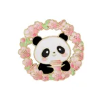 Sakura Panda Enamel Pin - Tea Wreath Design Sakura Panda Enamel Pin Tea Wreath Design