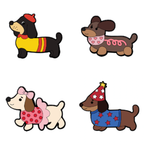 Set of 4 Dog Enamel Pins – Dachshund Brooches Set of 4 Dog Enamel Pins – Dachshund Brooches