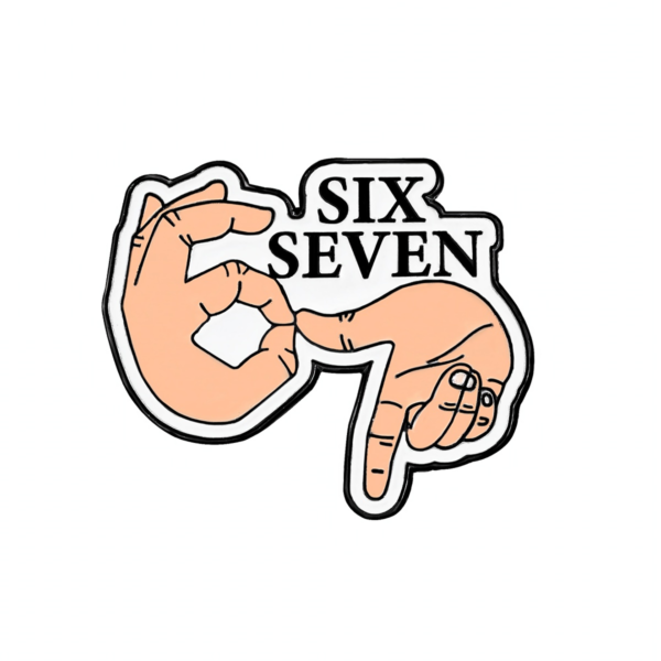 SIX SEVEN Enamel Pin Set 4 Piece Hand Gesture & Number Design