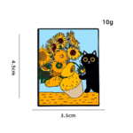 Sunflower Cat Enamel Pin – Van Gogh Sunflowers Parody Sunflower Cat Enamel Pin – Van Gogh Sunflowers Parody