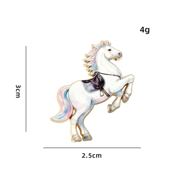 White Running Horse Enamel Pin White Running Horse Enamel Pin