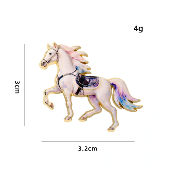White Walking Horse Enamel Pin