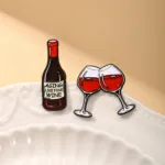 Wine Enamel Pins on Decorative Plate Wine Enamel Pins on Decorative Plate