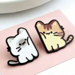 Cat Enamel Pin Set Detail