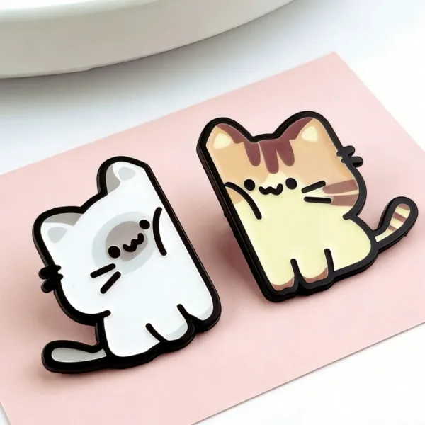 Cat Enamel Pin Set Detail