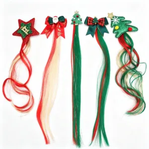 Christmas Hair Clip with Festive Hair Extension Christmas Hair Clip with Festive Hair Extension