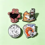 Enamel Pin Set on Green Background