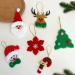 Felt Christmas Ornaments Complete Flat Lay