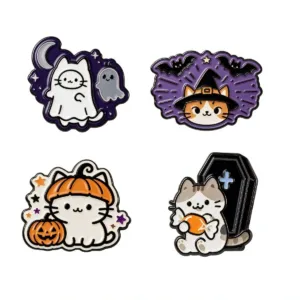 Halloween Cat Enamel Pin Set - Main Product Image Halloween Cat Enamel Pin Set Main Product Image