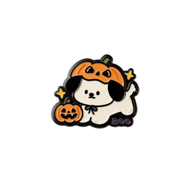 Pumpkin Dog Enamel Pin