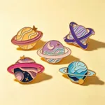 Planet Enamel Pins on Yellow Background Planet Enamel Pins on Yellow Background