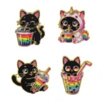 Unicorn Cat Boba Enamel Pin Unicorn Cat Boba Enamel Pin