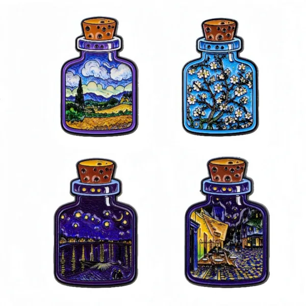 Van Gogh Enamel Pin Set Studio Shot Van Gogh Enamel Pin Set Studio Shot