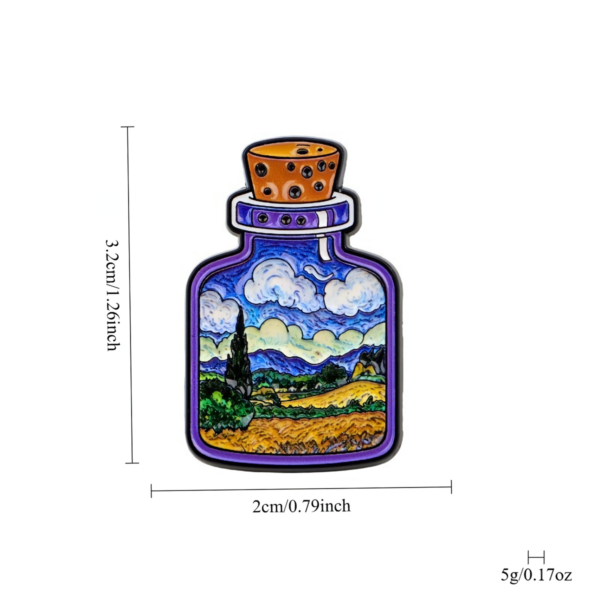 Wheat Field Landscape Bottle Enamel Pin Wheat Field Landscape Bottle Enamel Pin