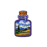 Wheat Field with Cypresses Enamel Pin in Bottle Shape